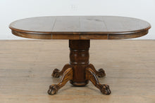 Load image into Gallery viewer, Solid Oak Pedestal Dining Table with Claw Feet – 42&quot; Round

