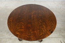 Load image into Gallery viewer, Antique Victorian Oak Round Pedestal Dining Table on Casters
