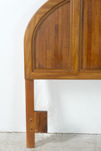 Load image into Gallery viewer, Lea Furniture Queen Size Oak Arch Panel Headboard with Metal Bed Frame
