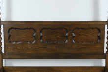 Load image into Gallery viewer, Carved Oak Barley Twist King Size Canopy Bed Attributed to Baker Milling Road
