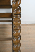 Load image into Gallery viewer, Carved Oak Barley Twist King Size Canopy Bed Attributed to Baker Milling Road
