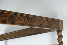 Load image into Gallery viewer, Carved Oak Barley Twist King Size Canopy Bed Attributed to Baker Milling Road
