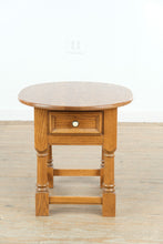 Load image into Gallery viewer, Solid Oak Oval End Table with Drawer Traditional Side Table
