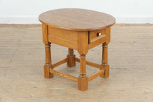 Load image into Gallery viewer, Solid Oak Oval End Table with Drawer Traditional Side Table

