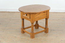 Load image into Gallery viewer, Solid Oak Oval End Table with Drawer Traditional Side Table
