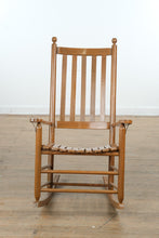 Load image into Gallery viewer, Oak Slat Seat Rocking Chair – Solid Wood Porch Rocker
