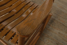 Load image into Gallery viewer, Oak Slat Seat Rocking Chair – Solid Wood Porch Rocker
