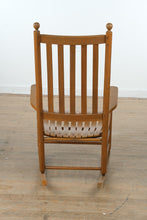 Load image into Gallery viewer, Oak Slat Seat Rocking Chair – Solid Wood Porch Rocker
