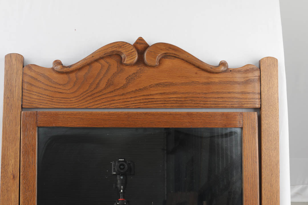 Vintage Oak Dresser Mirror Frame Tilting Vanity Mirror 40x39