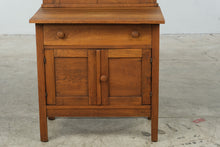 Load image into Gallery viewer, Antique Oak Washstand with Tall Mirror and Towel Rack
