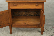 Load image into Gallery viewer, Antique Oak Washstand with Tall Mirror and Towel Rack
