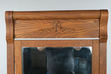 Load image into Gallery viewer, Antique Oak Washstand with Tall Mirror and Towel Rack
