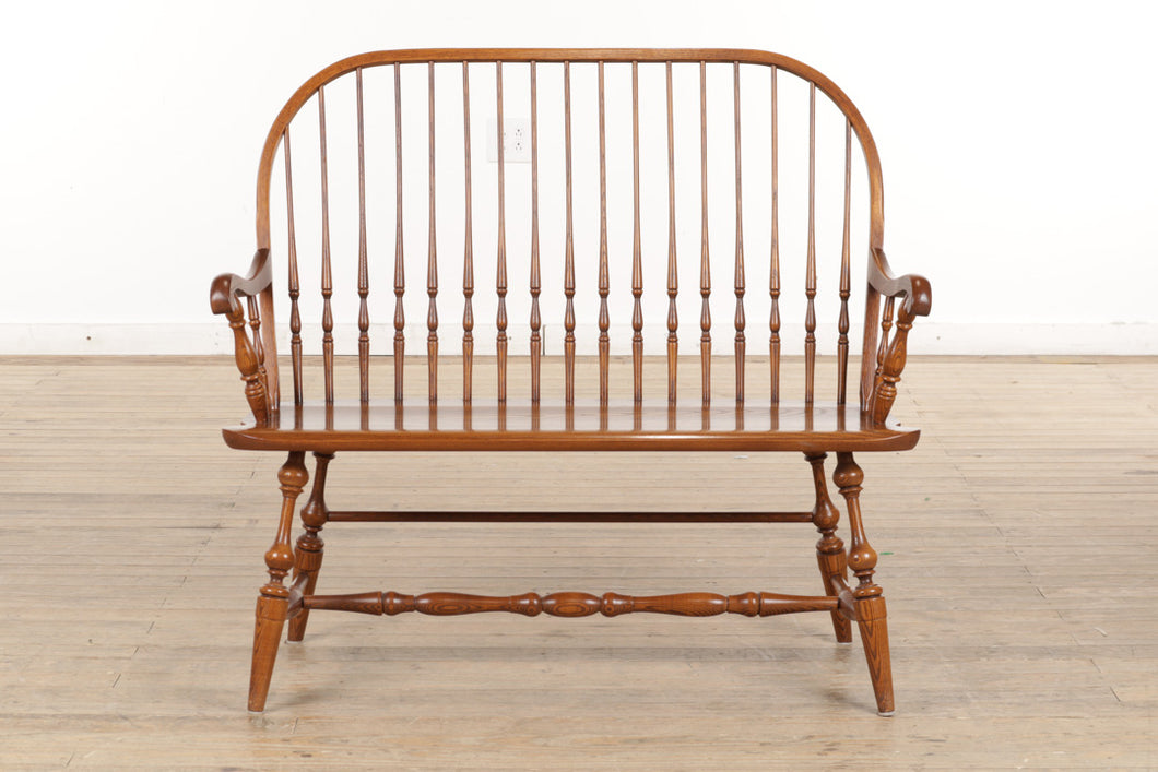 Authentic Hitchcock Oak Windsor Bench