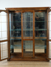 Load image into Gallery viewer, The Wexford Grand Curio Cabinet – Solid Oak &amp; Leaded Glass, 76” Tall
