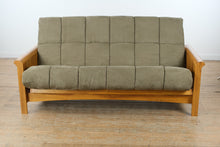 Load image into Gallery viewer, Mission-Style Oak Futon Sofa Bed – Excellent Condition

