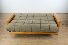 Load image into Gallery viewer, Mission-Style Oak Futon Sofa Bed – Excellent Condition
