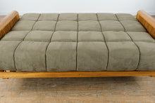 Load image into Gallery viewer, Mission-Style Oak Futon Sofa Bed – Excellent Condition
