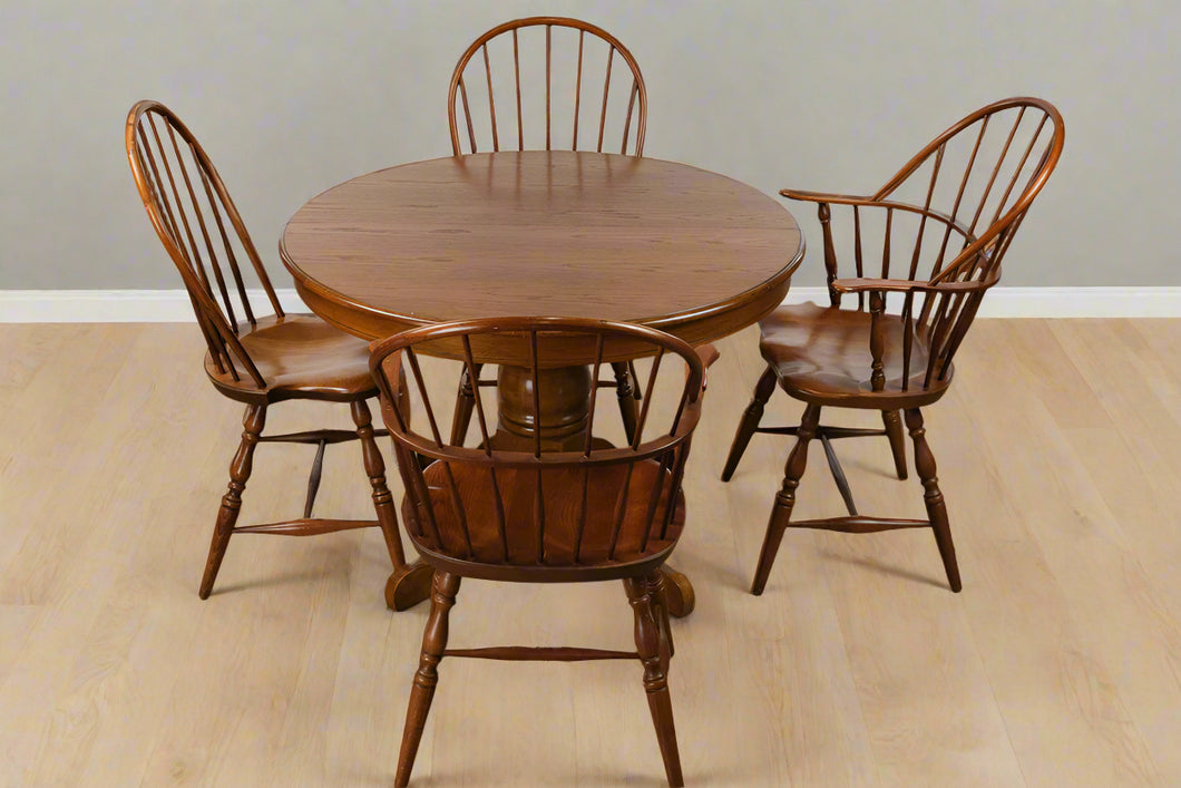 Oak Pedestal Dining Set