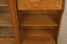 Load image into Gallery viewer, Restored Solid Oak Side-by-Side Cabinet with Glass Door &amp; Secretary Storage
