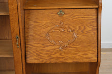 Load image into Gallery viewer, Restored Solid Oak Side-by-Side Cabinet with Glass Door &amp; Secretary Storage
