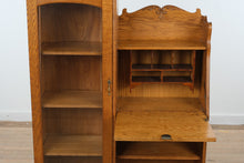 Load image into Gallery viewer, Restored Solid Oak Side-by-Side Cabinet with Glass Door &amp; Secretary Storage
