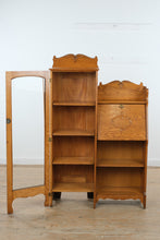 Load image into Gallery viewer, Restored Solid Oak Side-by-Side Cabinet with Glass Door &amp; Secretary Storage
