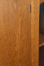 Load image into Gallery viewer, Restored Solid Oak Side-by-Side Cabinet with Glass Door &amp; Secretary Storage
