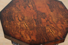 Load image into Gallery viewer, Octagonal Pedestal Plant Stand with Faux Burl Finish – Rich Cherry Tones
