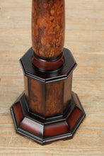 Load image into Gallery viewer, Octagonal Pedestal Plant Stand with Faux Burl Finish – Rich Cherry Tones
