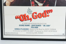Load image into Gallery viewer, Oh God Movie Poster Framed 1977 George Burns John Denver 27x41
