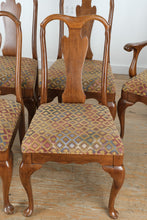 Load image into Gallery viewer, Davis Cabinet Company Cherry Dining Table with 6 Queen Anne Chairs and Leaves
