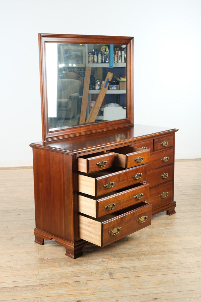 Old Mill Cherry 10-Drawer Dresser with Mirror Craze Furniture and Antiques Old Mill Cherry 10-Drawer Dresser with Mirror Craze Furniture and Antiques