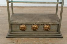 Load image into Gallery viewer, Hollywood Regency Gilt Étagère with Glass Shelves and Sunburst Medallions – 87” Display Cabinet
