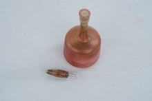 Load image into Gallery viewer, Coral Pink Iridescent Art Glass Perfume Bottle Mottled Gold Green 5 Inch
