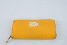 Load image into Gallery viewer, Michael Kors Orange Leather Continental Zip Around Wallet Gold Tone Hardware
