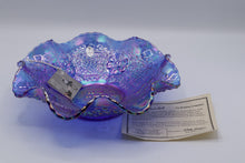 Load image into Gallery viewer, Fenton Museum Collection Orange Tree Cherry Bowl Cobalt Blue Iridized Satin 10 Inch
