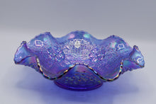 Load image into Gallery viewer, Fenton Museum Collection Orange Tree Cherry Bowl Cobalt Blue Iridized Satin 10 Inch
