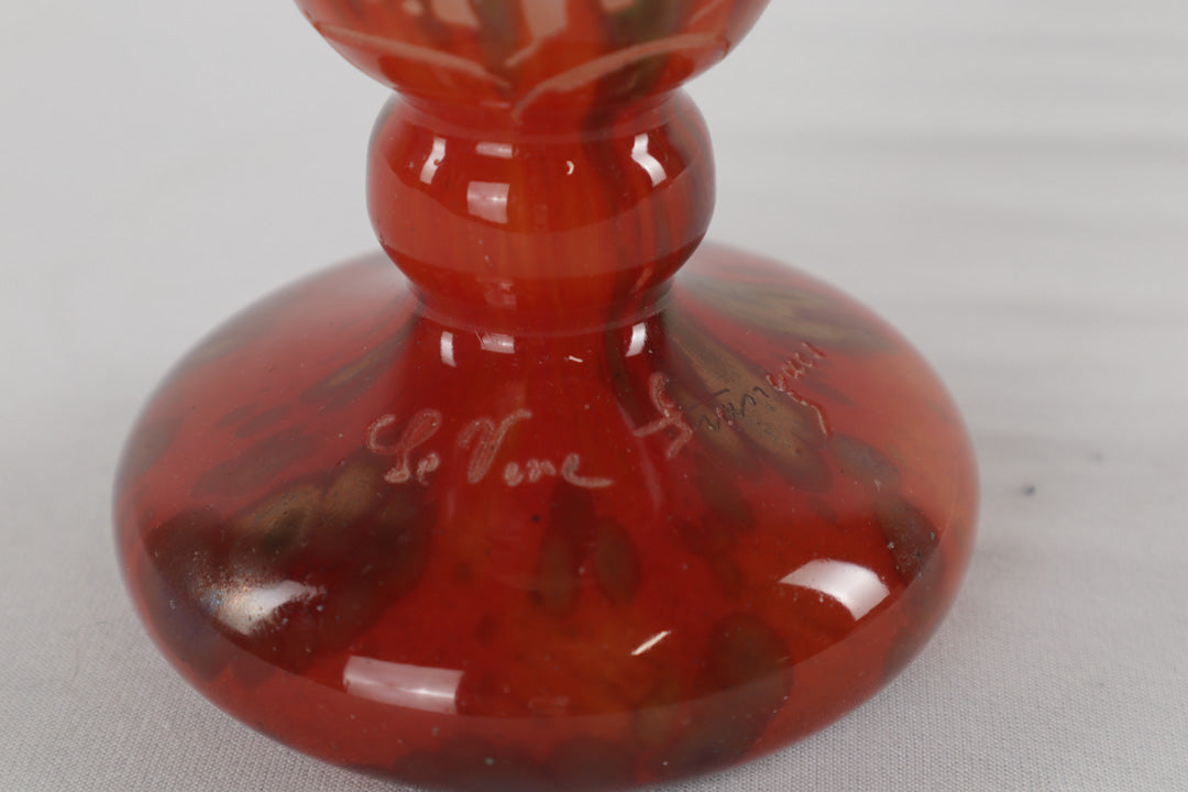 petit vase verre Mistigri Chapoutier pièce unique signée déco vintage
