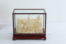 Load image into Gallery viewer, Chinese Carved Bone Landscape Diorama in Glass Display Case with Storage Box

