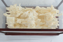 Load image into Gallery viewer, Chinese Carved Bone Landscape Diorama in Glass Display Case with Storage Box
