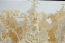 Load image into Gallery viewer, Chinese Carved Bone Landscape Diorama in Glass Display Case with Storage Box
