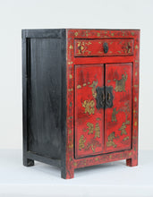 Load image into Gallery viewer, Red Lacquered Asian-Inspired Chest with Drawer and Cabinet

