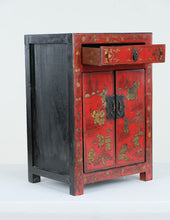 Load image into Gallery viewer, Red Lacquered Asian-Inspired Chest with Drawer and Cabinet
