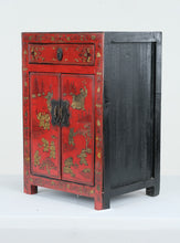 Load image into Gallery viewer, Red Lacquered Asian-Inspired Chest with Drawer and Cabinet
