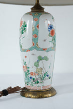 Load image into Gallery viewer, Asian Porcelain Table Lamp Floral Landscape Decor 23 Inch
