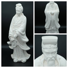 Load image into Gallery viewer, Pair of Vintage Blanc de Chine-Style Porcelain Figurines – Scholar and Lady, 19&quot; Tall
