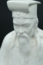 Load image into Gallery viewer, Vintage Blanc de Chine-Style Porcelain Scholar or Sage Figurine – 18.5&quot; Tall
