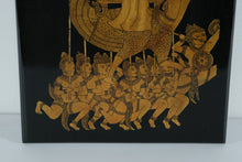 Load image into Gallery viewer, Thai Gilded Lacquer Wood Panel – Traditional Mythological Scene – 11.25" x 16"
