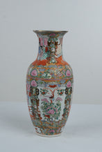 Load image into Gallery viewer, Chinese Rose Medallion Famille Rose Porcelain Vase 14 Inch Floral Figures
