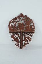 Load image into Gallery viewer, Vintage Folk Art Scroll Saw Wooden Wall Shelf – Country Scene Silhouette
